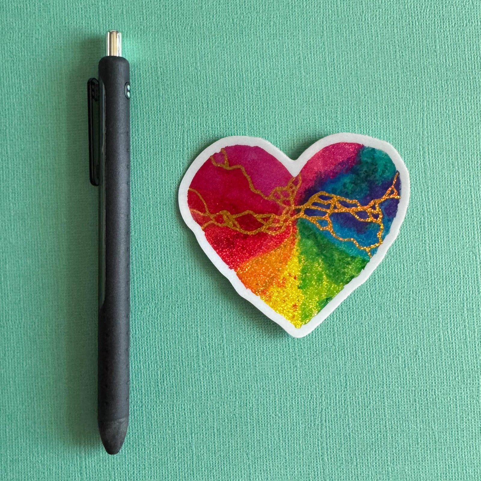 Glitter Heart Sticker - Chasing Rainbows