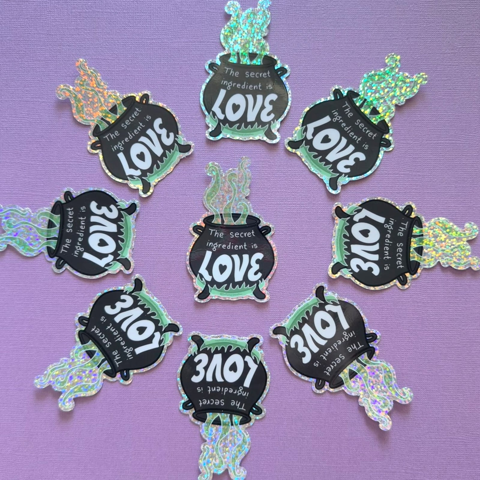 The Secret Ingredient is Love Glitter Sticker