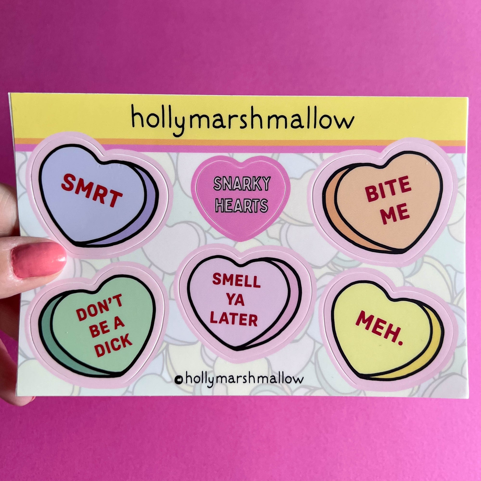 Snarky Hearts Sticker Sheet