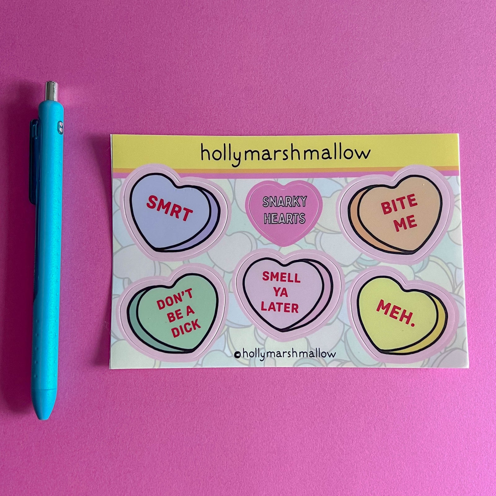 Snarky Hearts Sticker Sheet