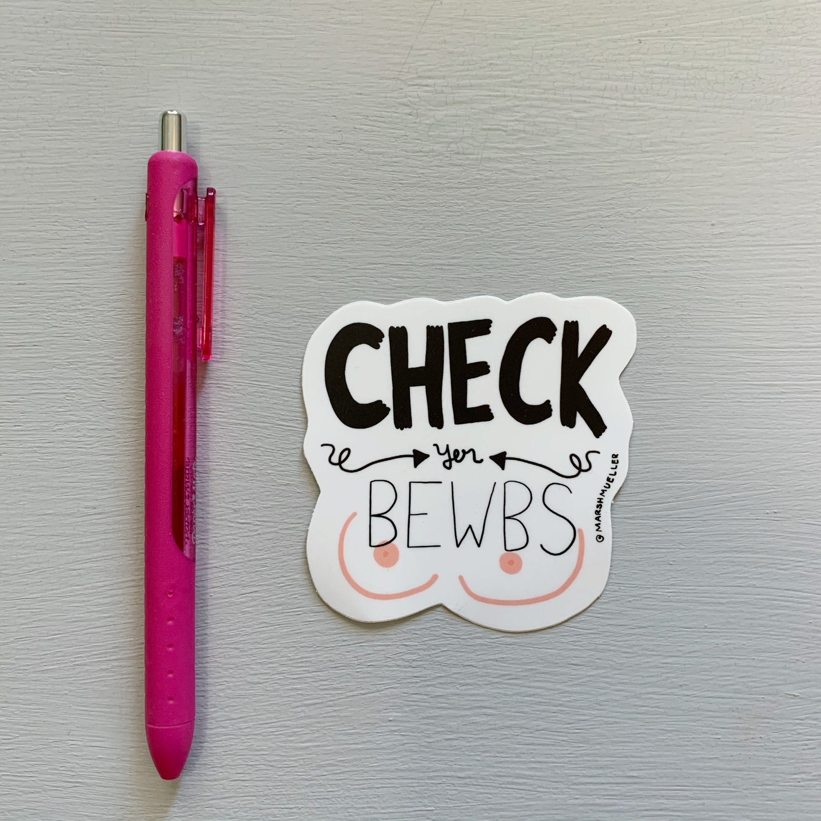 Check Yer Bewbs Sticker