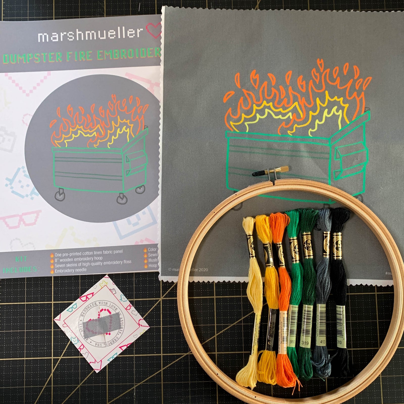 Dumpster Fire Embroidery Kit