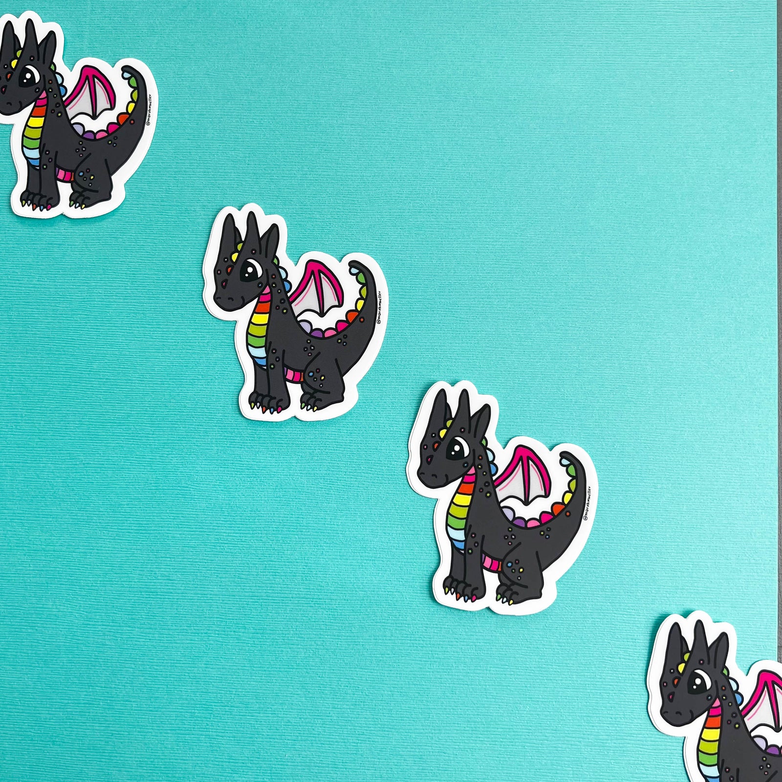 Colorful Faerie Fire Dragon Sticker 3-Pack
