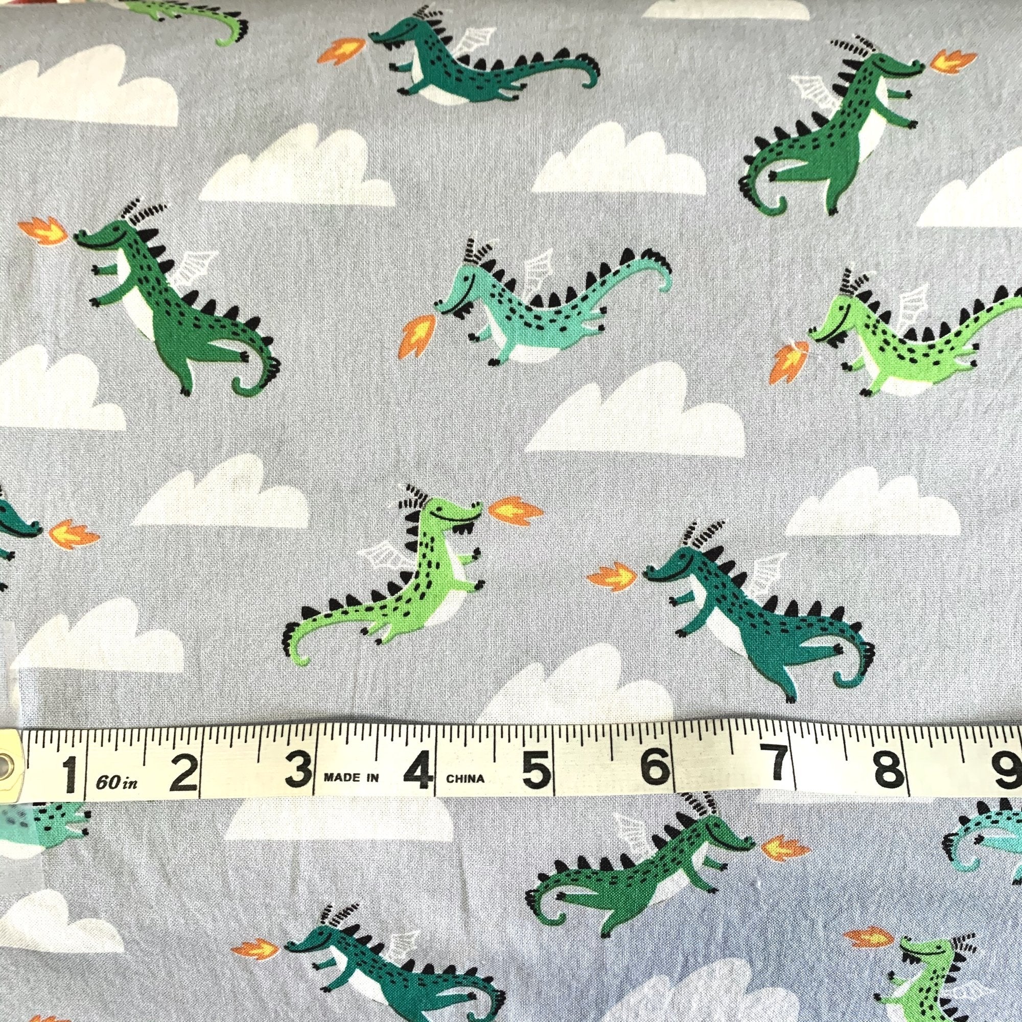 Dragons - Hello Lucky - Fabric by the Yard - Out of Print