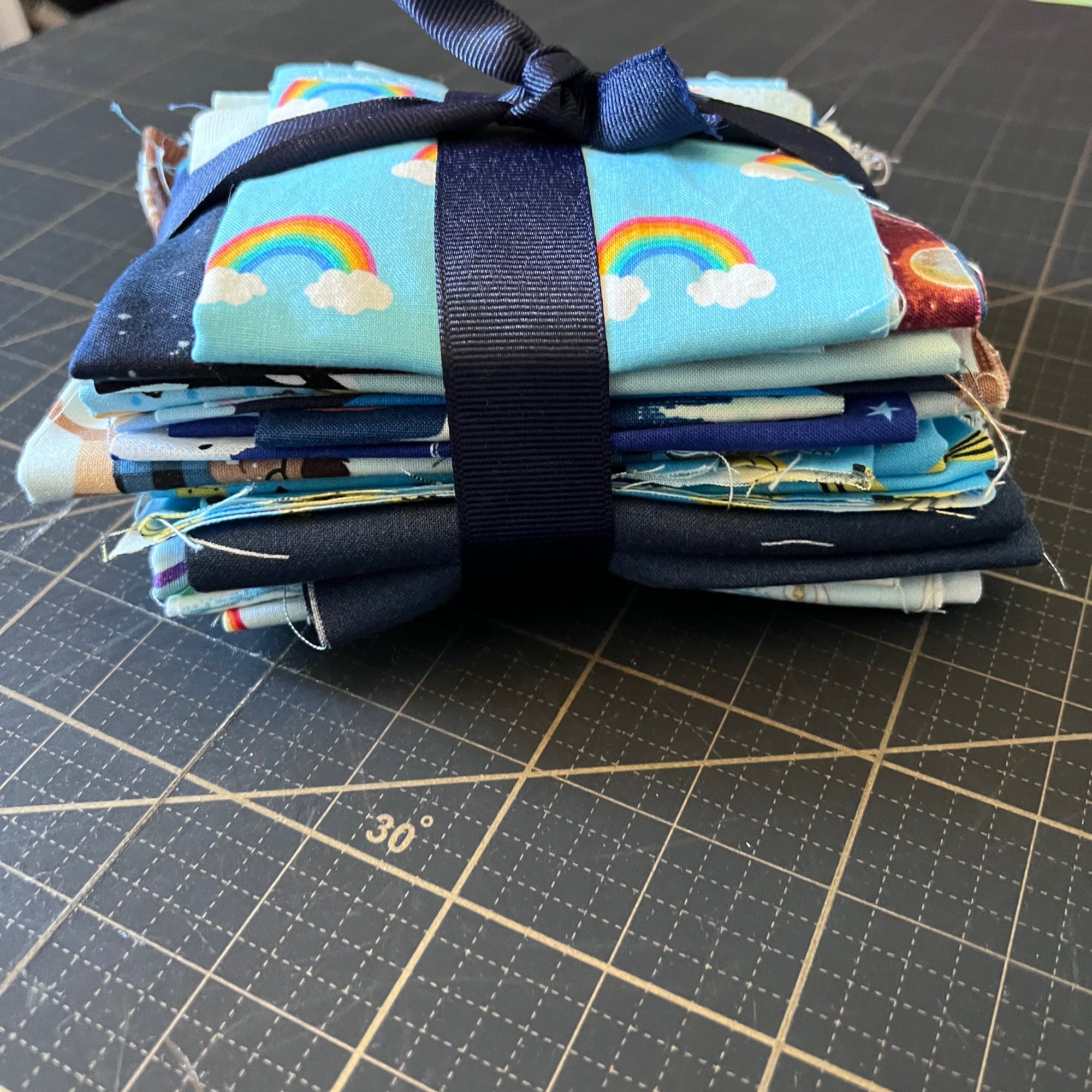 Blue Fabric Scrap Bundle No. 12 - 10.8 oz.