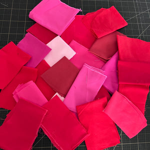 Red + Pink Solids Fabric Scrap Bundle No. 1 - 9 oz.