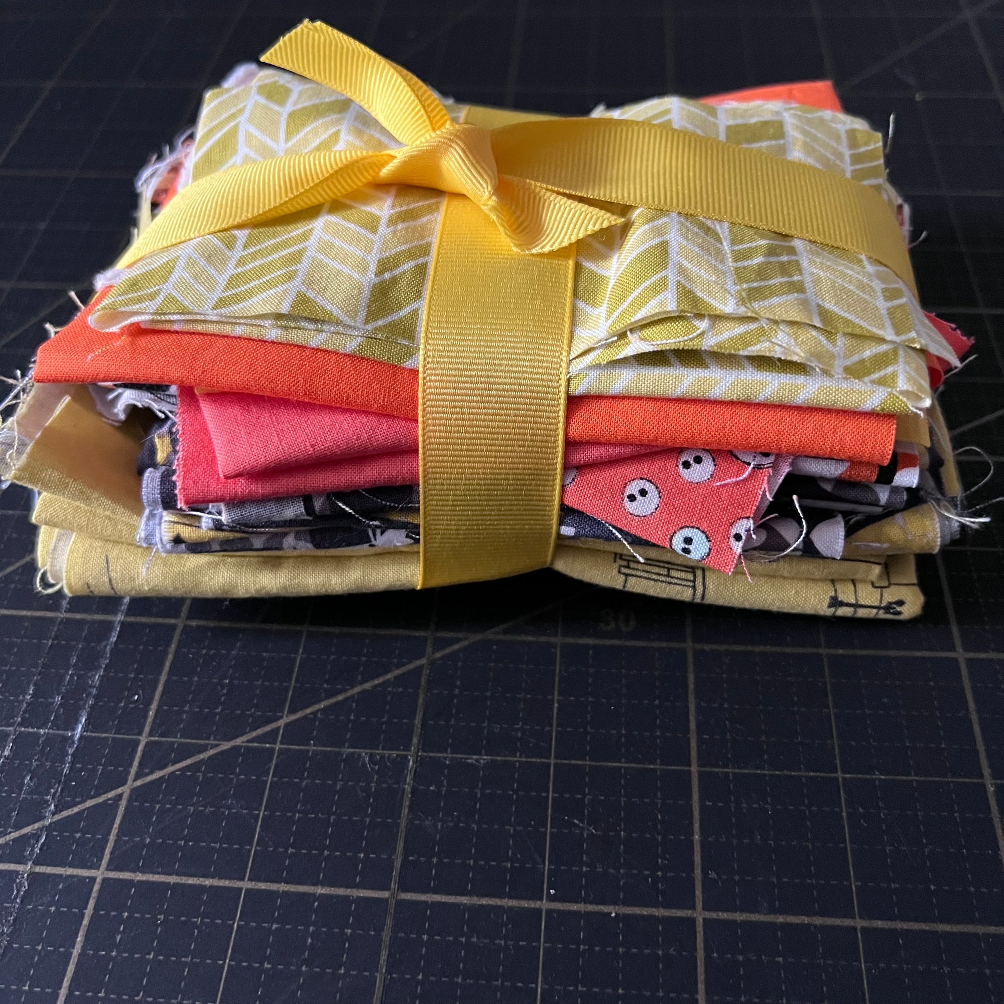 Orange + Yellow Fabric Scrap Bundle No. 4 - 10.5 oz.