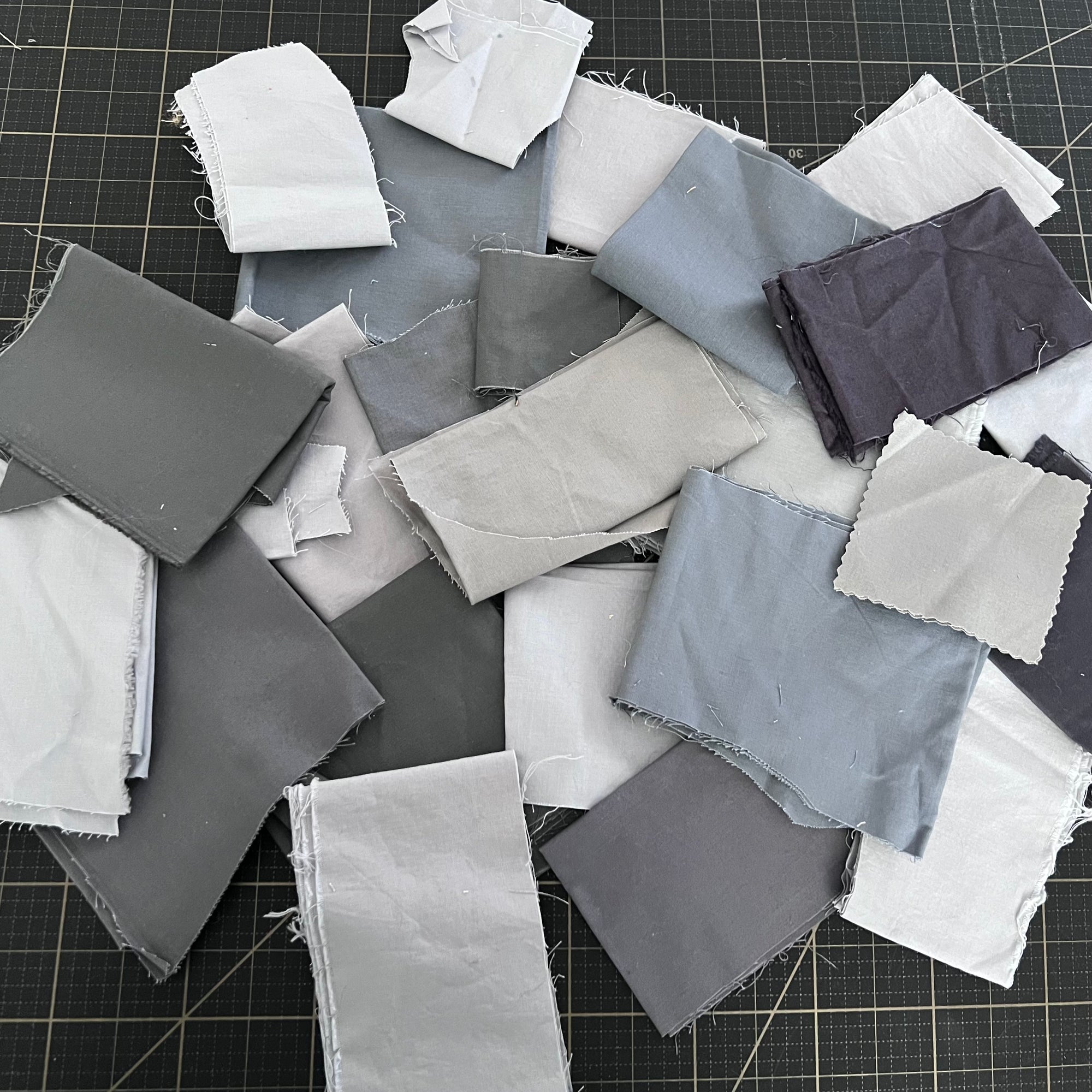 Grey Solid Fabric Scrap Bundle No. 2 - 10.9 oz.