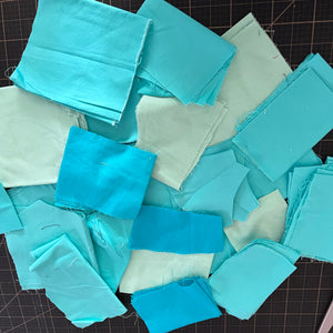 Blue-Green Solid Scrap Bundle No. 1 - 12 oz.