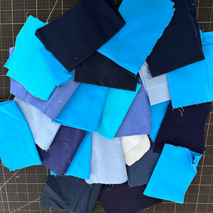 Blue Solid Fabric Scrap Bundle No. 1 - 9 oz.
