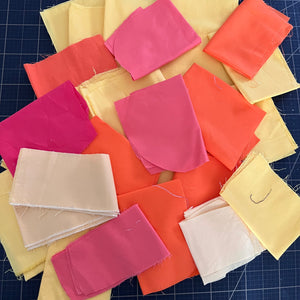 Orange + Yellow Solid Fabric Scrap Bundle No. 1 - 10.6 oz.