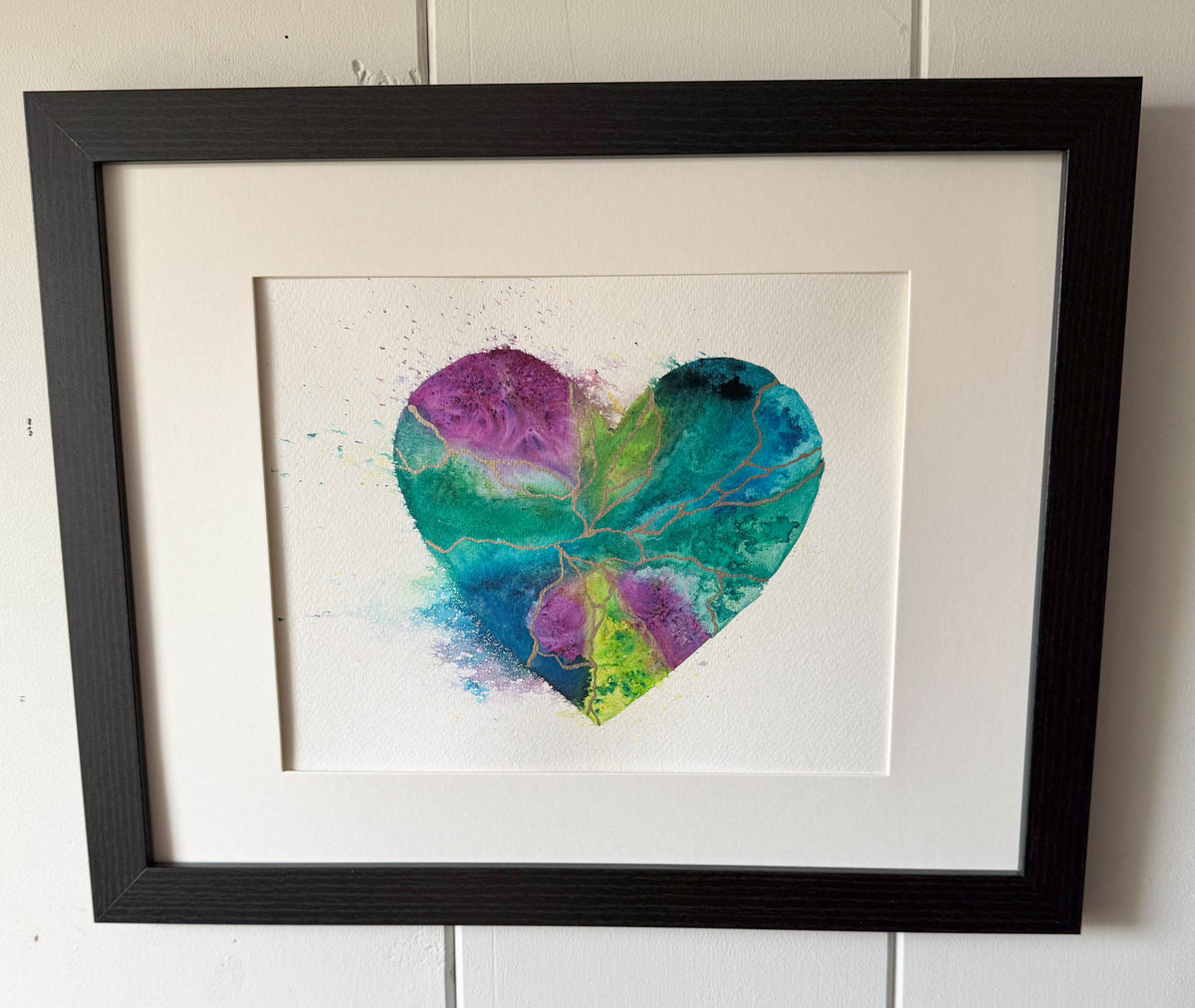 LIFETIMES - Original Painting #48 - 9x12 Purple/Teal/Blue/Green