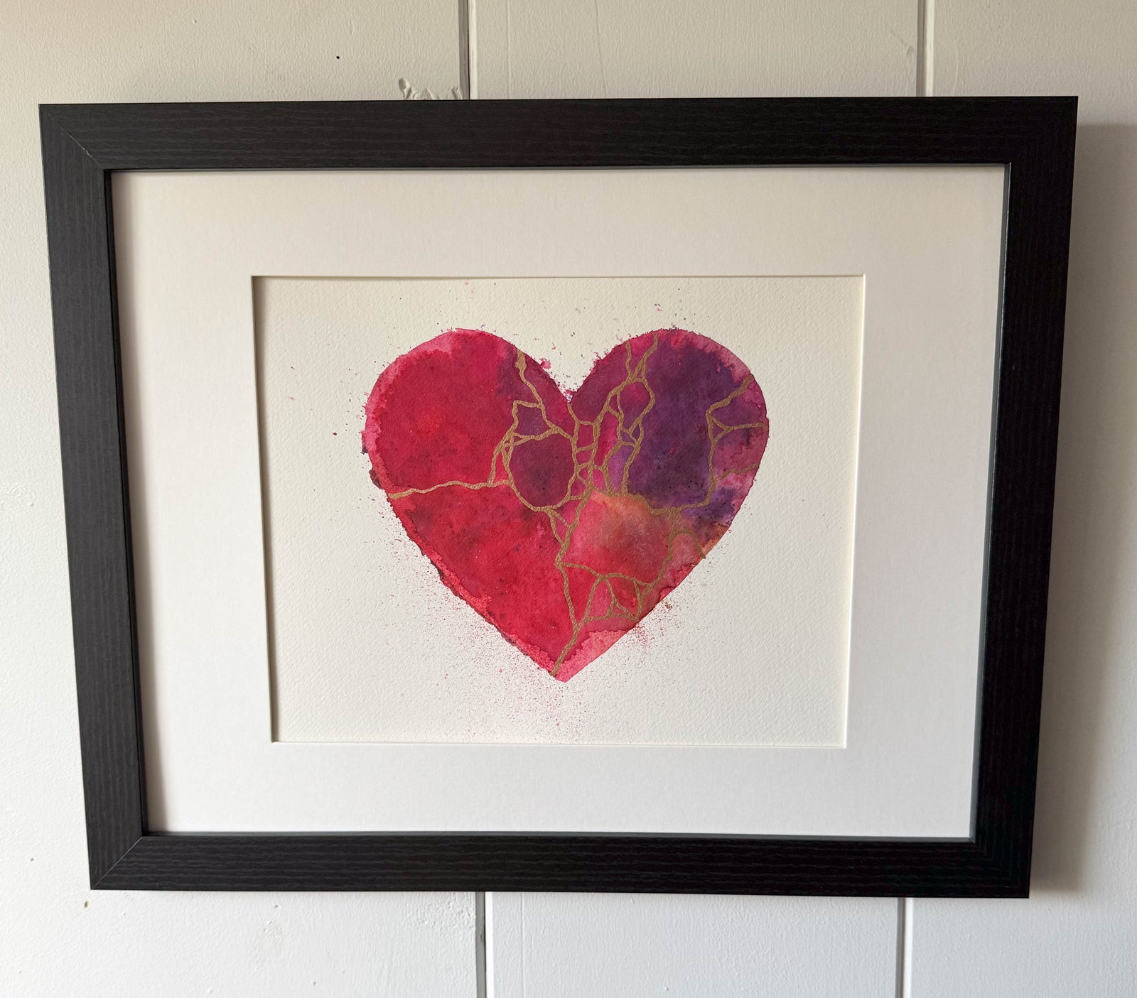 On My Love - Original Painting #50 - 9x12 Pink/Purple/Red/Copper