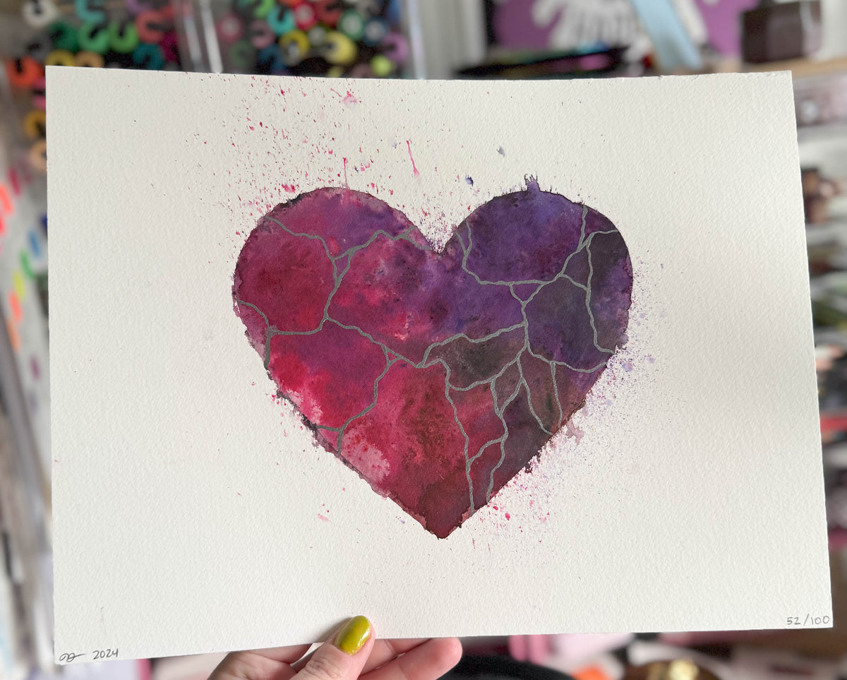 Cosmic Dancer - Original Painting #52 - 9x12 Pink/Purple/Black