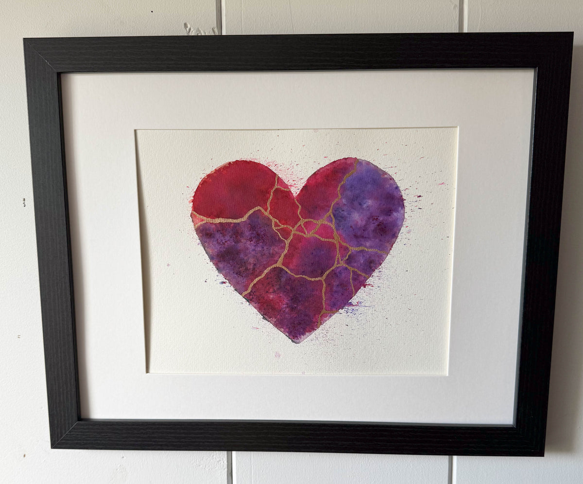 You & Me - Original Painting #55 - 9x12 Purple/Pink/Copper