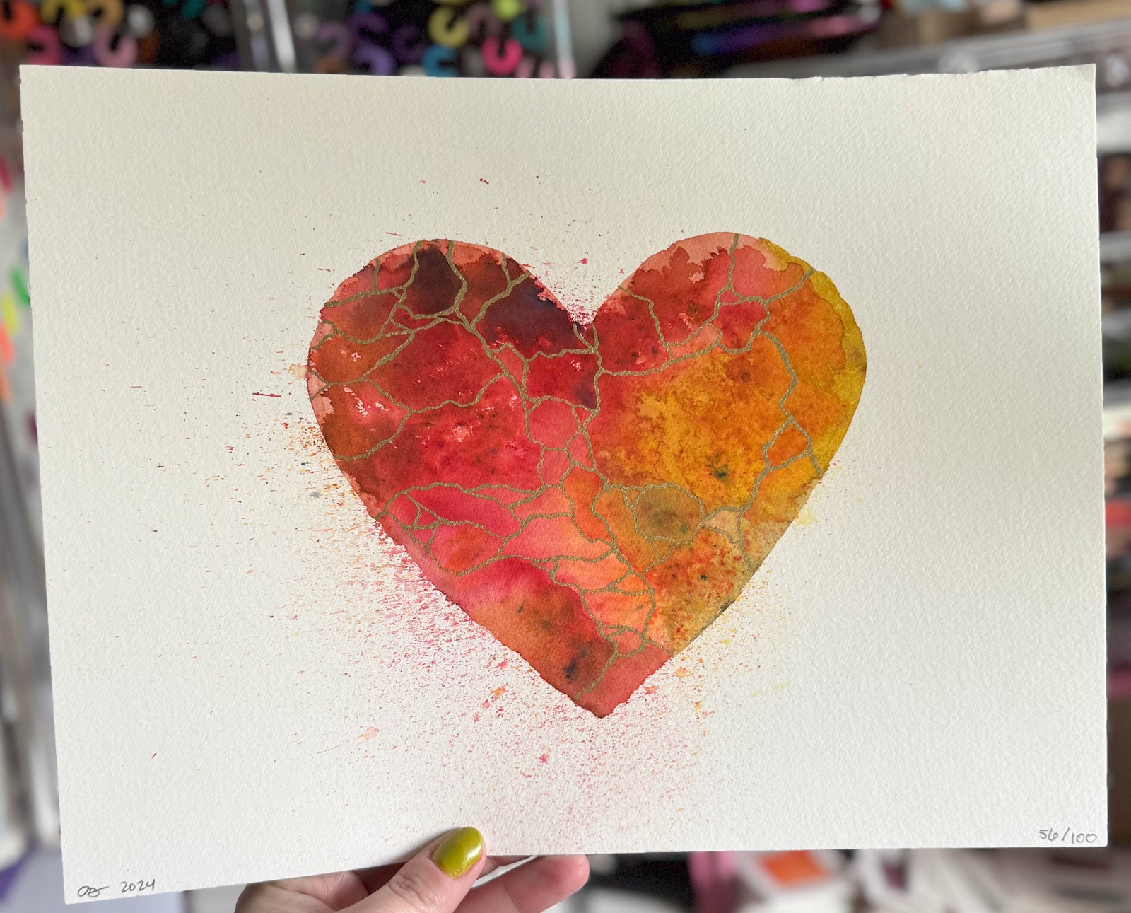 Piece By Piece - Original Painting #56 - 9x12 Orange/Red/Yellow/Gold