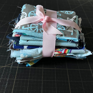 Blue Fabric Scrap Bundle No. 18 - 10.9 oz.