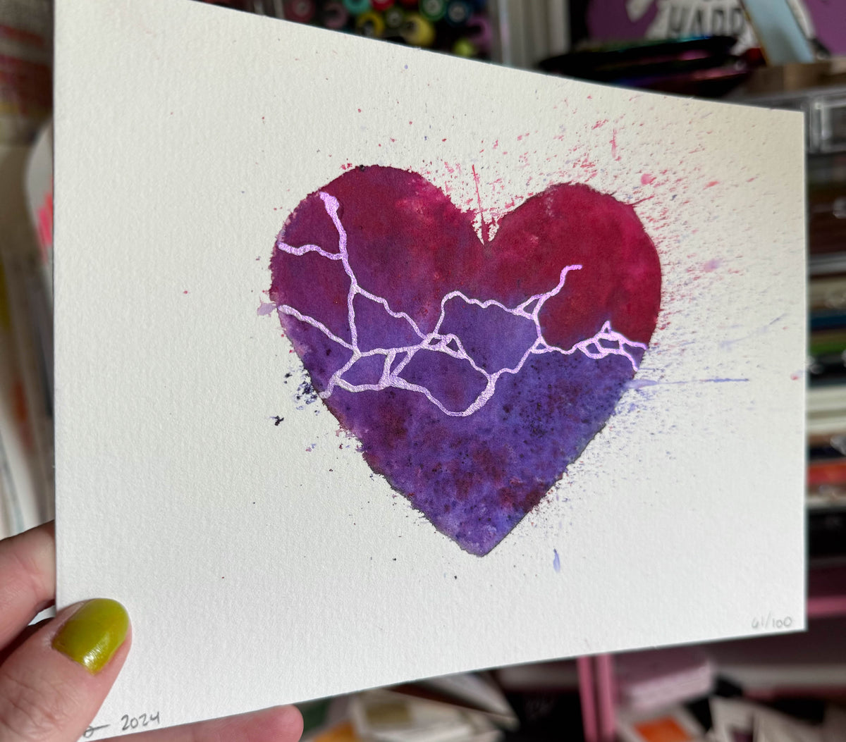 Voyager - Original Painting #61 - 6x8 Pink/Purple