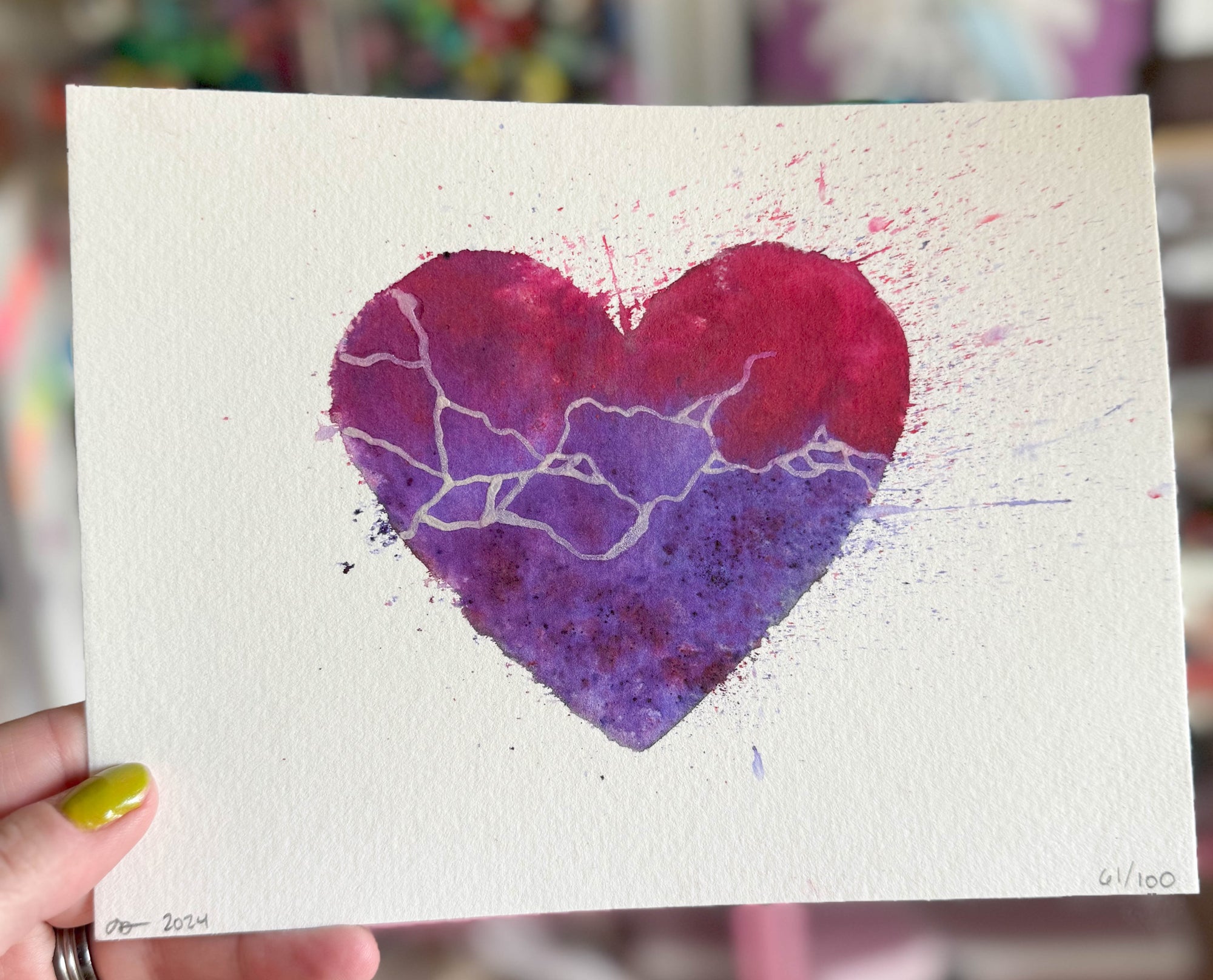 Voyager - Original Painting #61 - 6x8 Pink/Purple