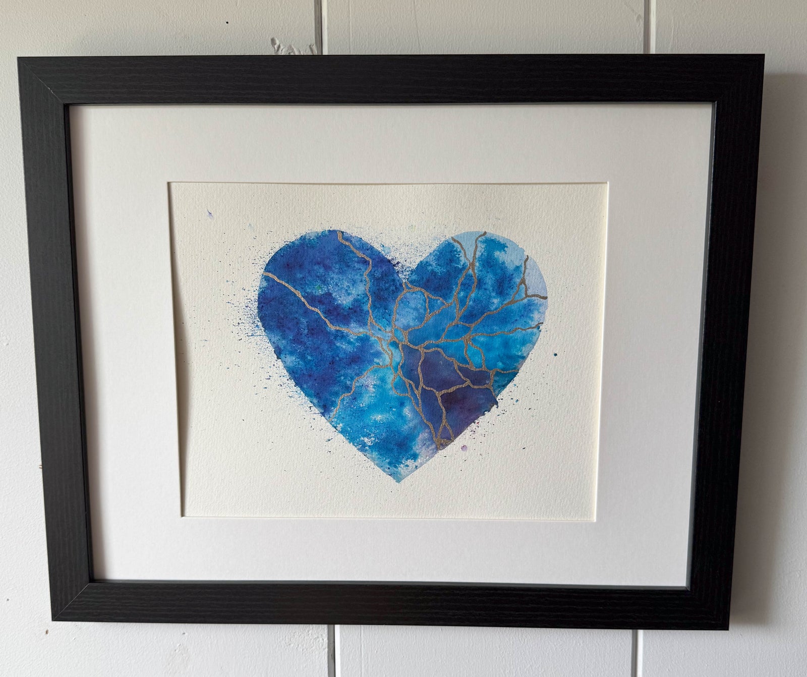 Blue World - Original Painting #65 - 9x12 Blue/Silver