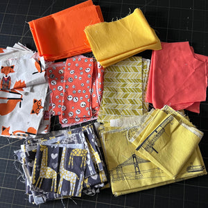 Orange + Yellow Fabric Scrap Bundle No. 4 - 10.5 oz.