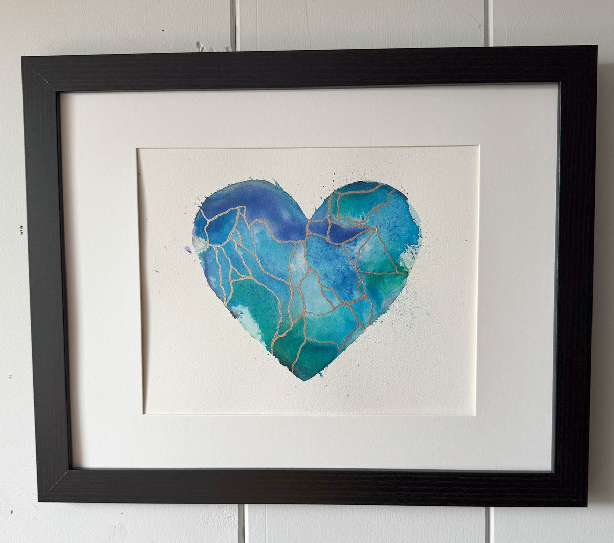 just like magic - Original Painting #77 - 9x12 Blue/Teal/Green/Silver