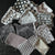 Black + White + Grey Fabric Scrap Bundle No. 12 - 11.2 oz.