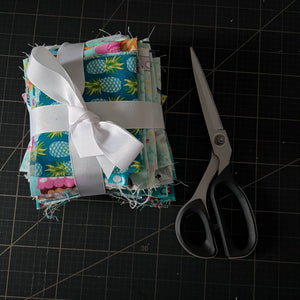 Blue-Green Fabric Scrap Bundle No. 9 - 10.9 oz.