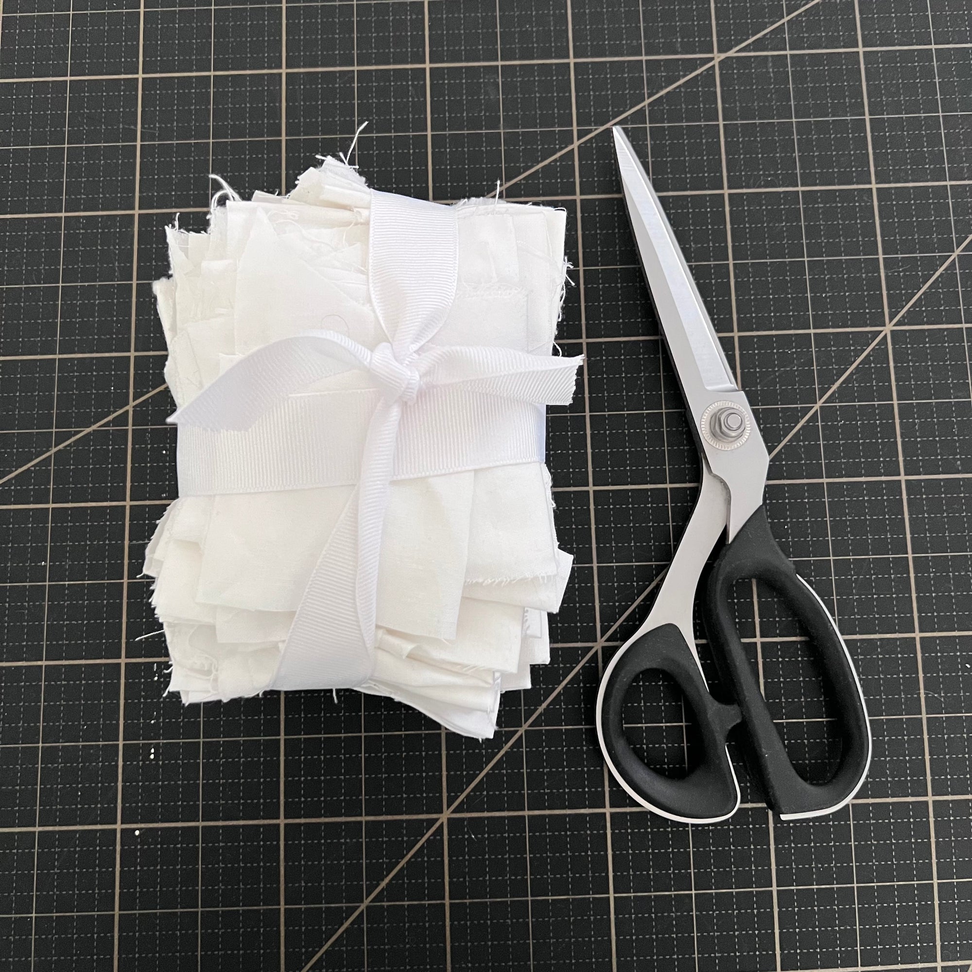 White Solid Fabric Scrap Bundle No. 2 - 8 oz.