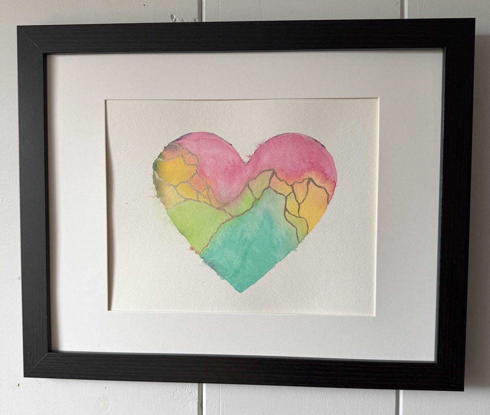 Quartz - Original Painting #82 - 9x12 Pastel Rainbow/Silver