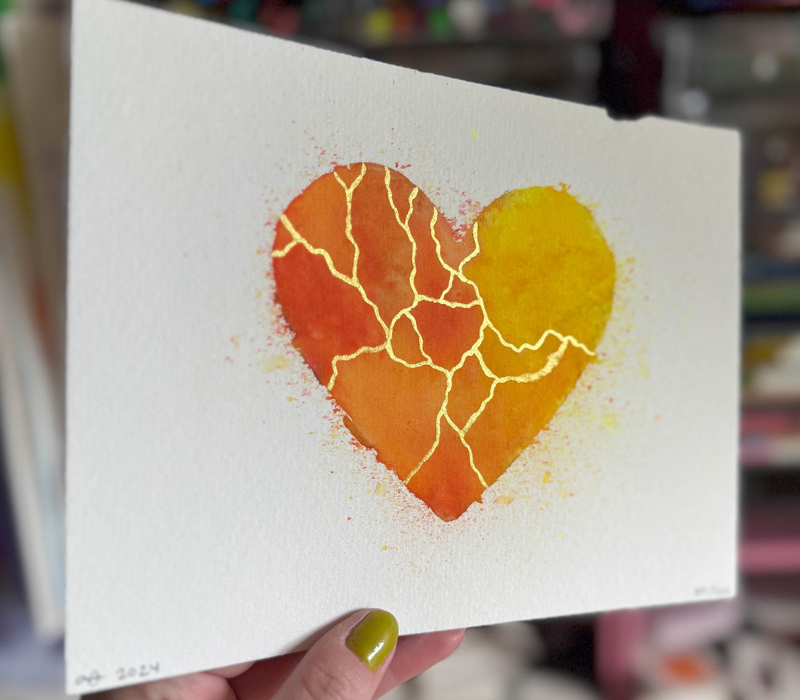 Secrets (Your Fire) - Original Painting #89- 6x8 Orange/Yellow/Gold