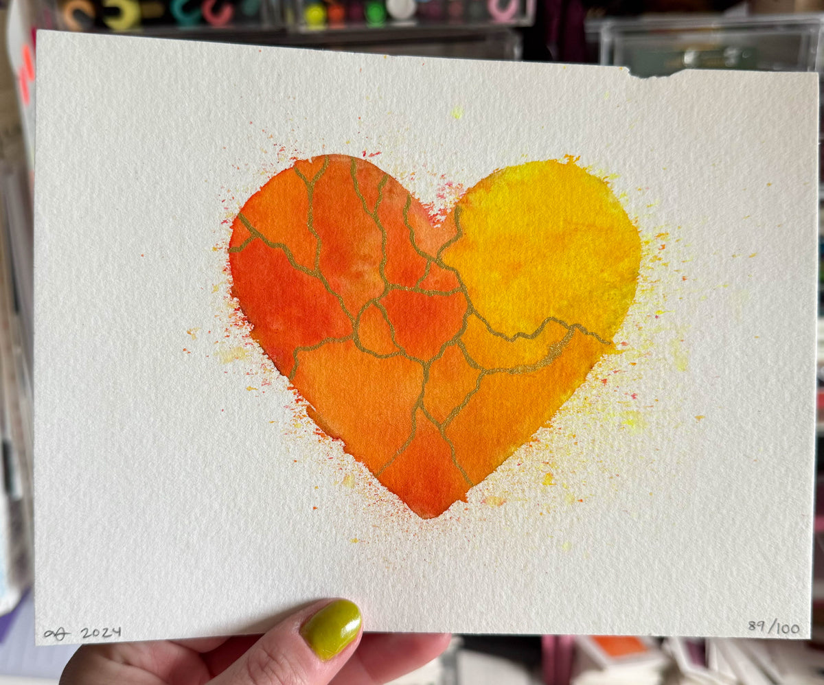 Secrets (Your Fire) - Original Painting #89- 6x8 Orange/Yellow/Gold