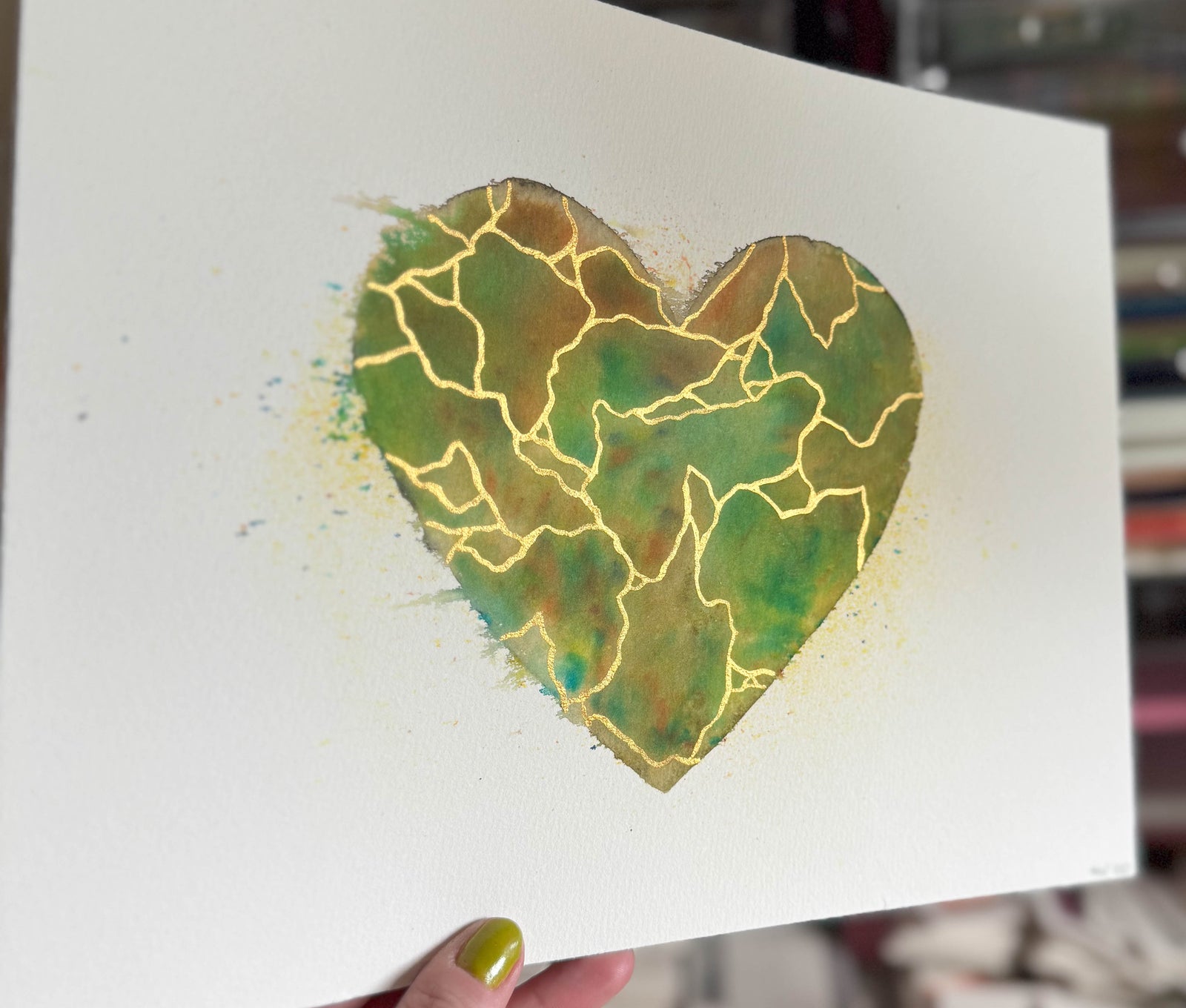 Changes - Original Painting #90 - 9x12 Green/Brown/Copper