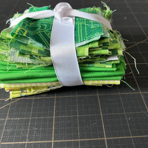 Green Fabric Scrap Bundle No. 3 - 9.9 oz.
