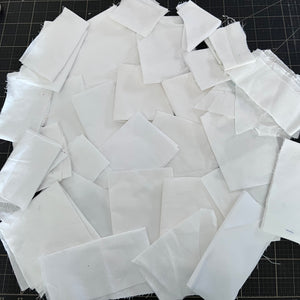 White Solid Fabric Scrap Bundle No. 2 - 8 oz.
