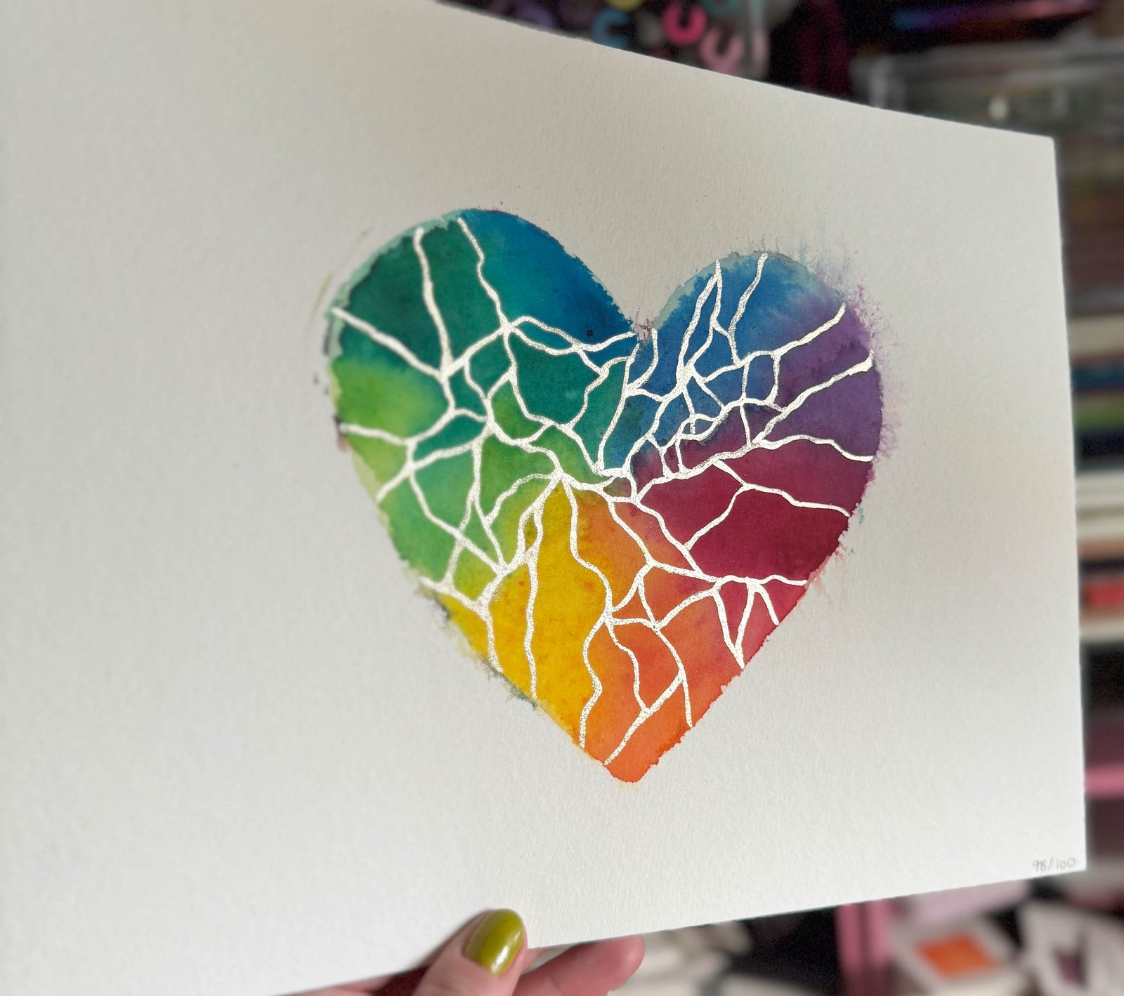 You Can Be - Original Painting #98 - 9x12 Rainbow/Silver