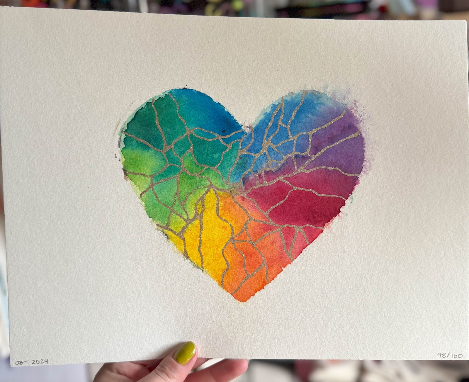 You Can Be - Original Painting #98 - 9x12 Rainbow/Silver