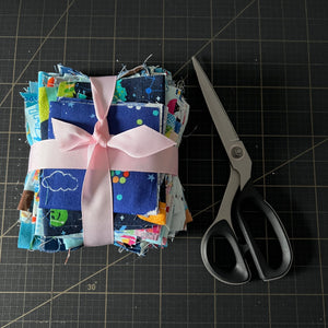 Blue Fabric Scrap Bundle No. 15 - 10.3 oz.