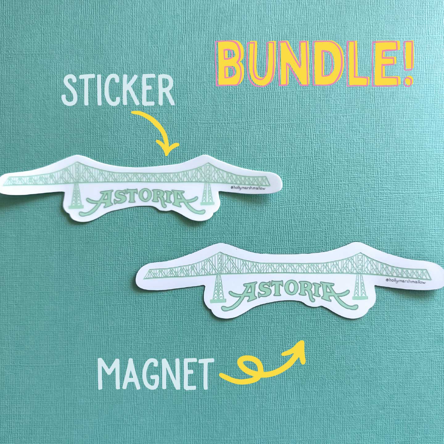 Astoria Megler Bridge Magnet and Sticker Bundle