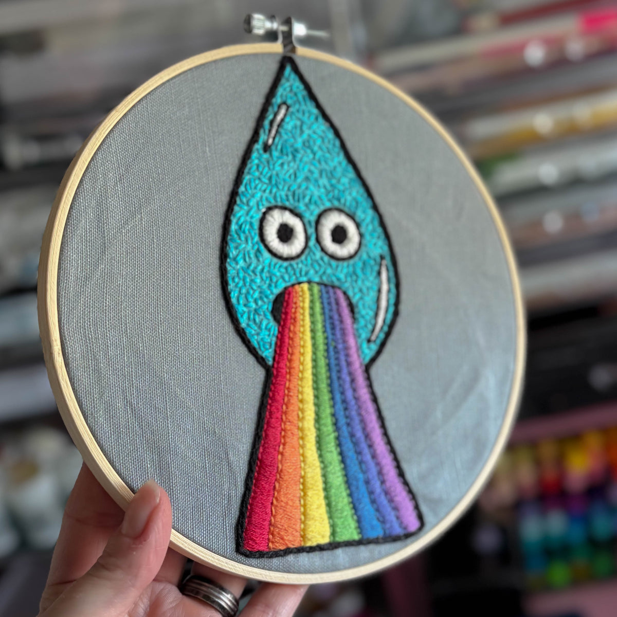 Barfing Raindrop Embroidery Kit