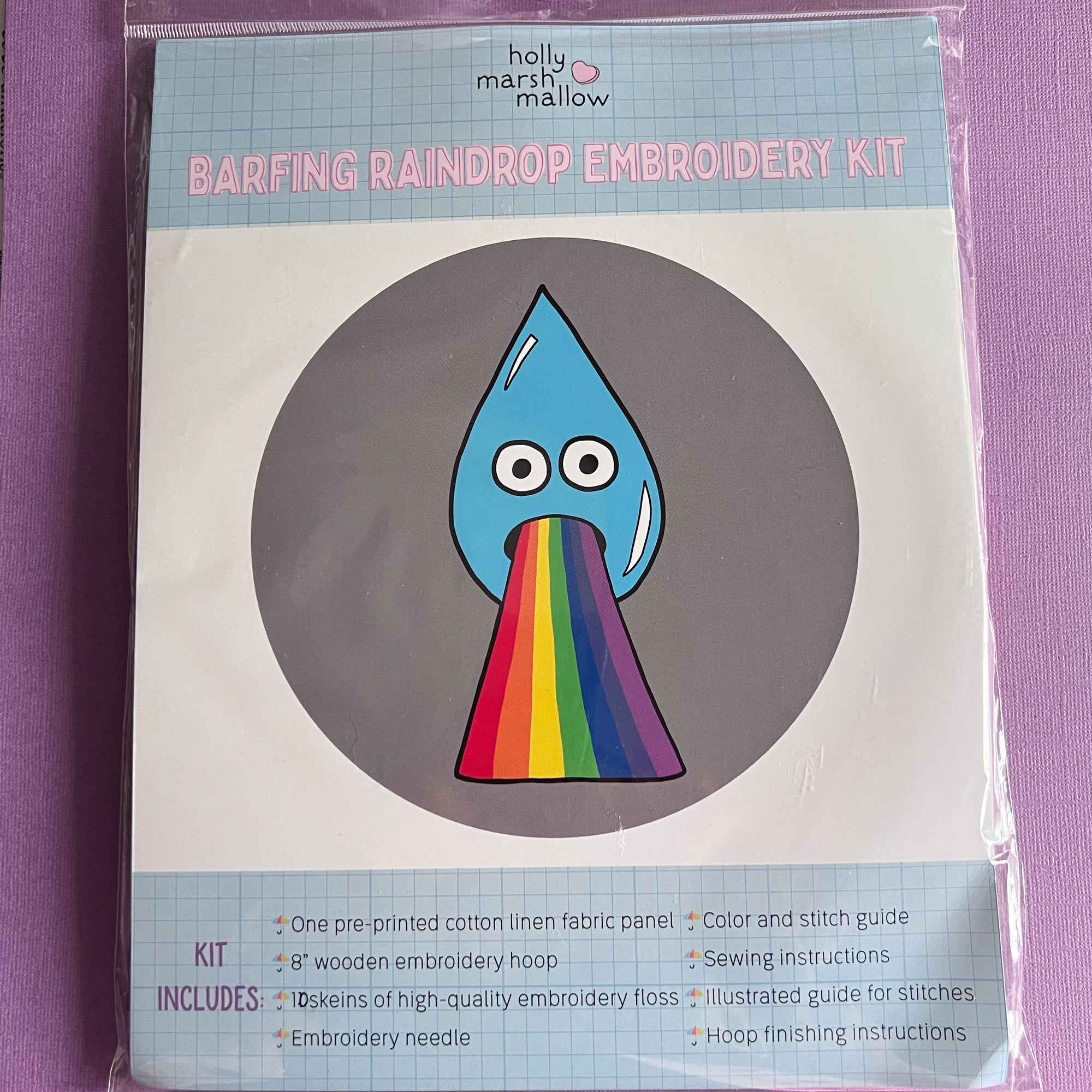 Barfing Raindrop Embroidery Kit