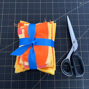 Orange + Yellow Solid Fabric Scrap Bundle No. 1 - 10.6 oz.