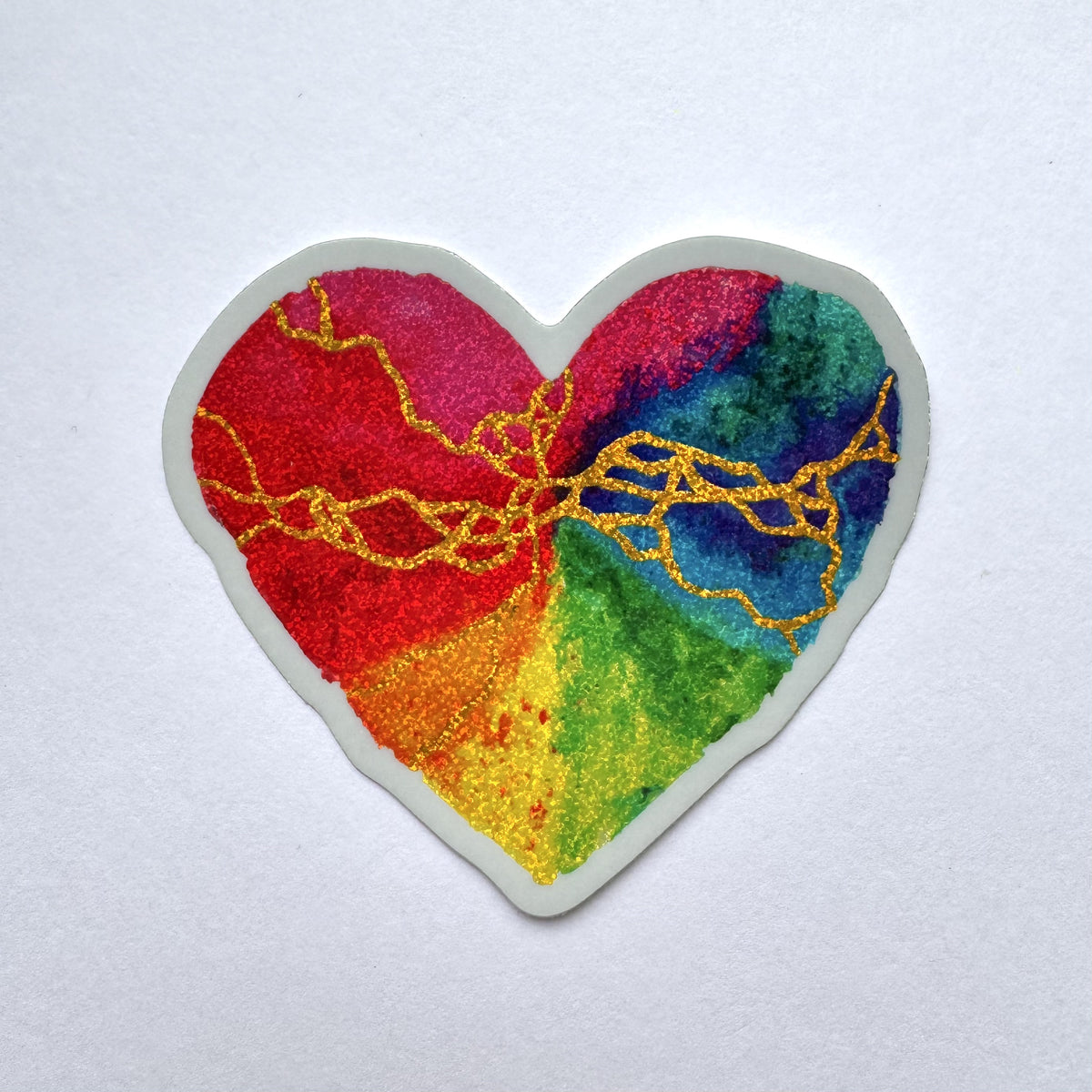 Glitter Heart Sticker - Chasing Rainbows