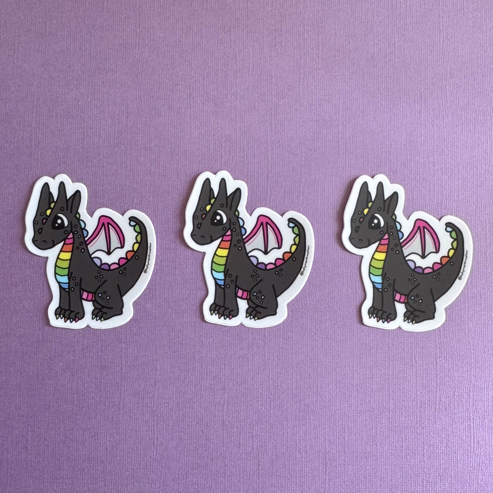 Colorful Faerie Fire Dragon Sticker 3-Pack