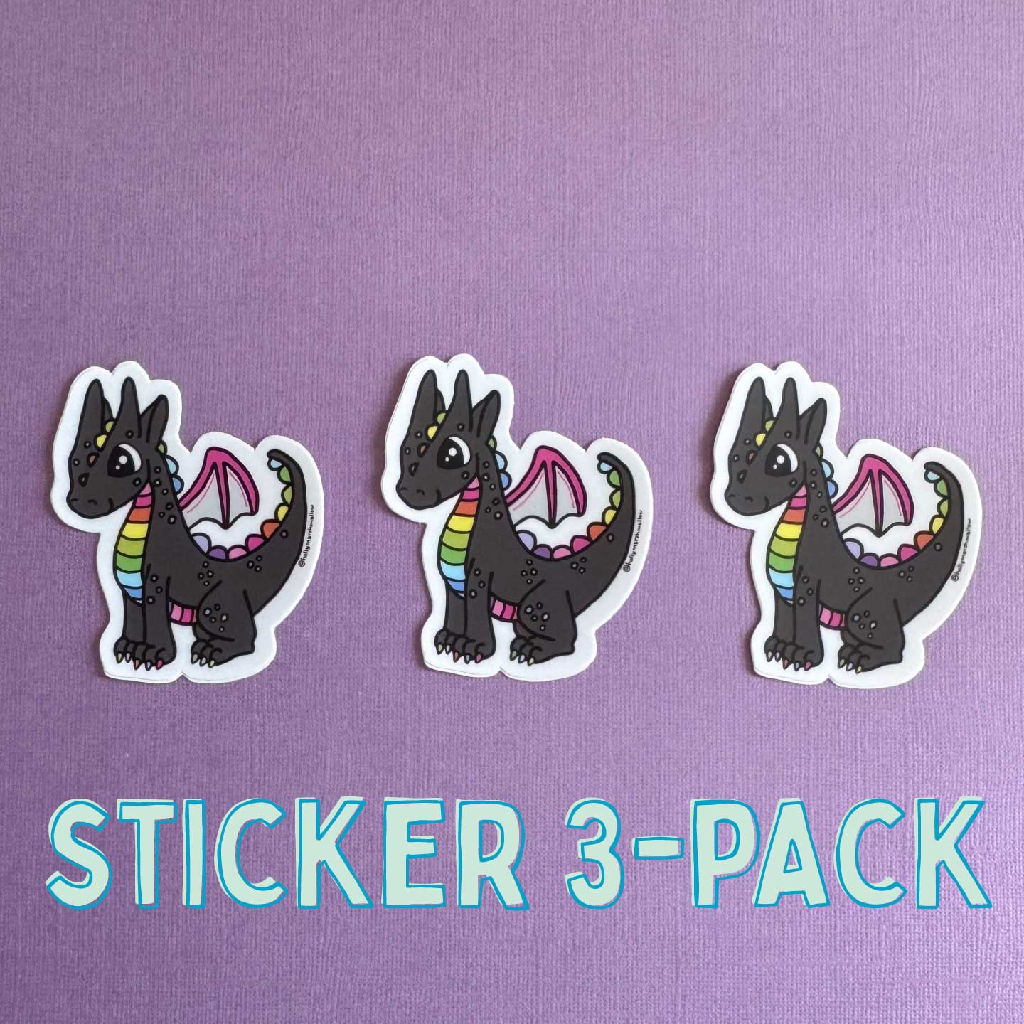 Colorful Faerie Fire Dragon Sticker 3-Pack