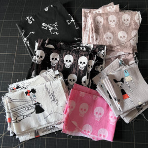 Halloween + Skulls Fabric Scrap Bundle No. 4 - 13.9 oz.