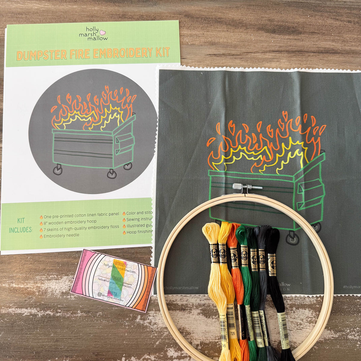 Dumpster Fire Embroidery Kit