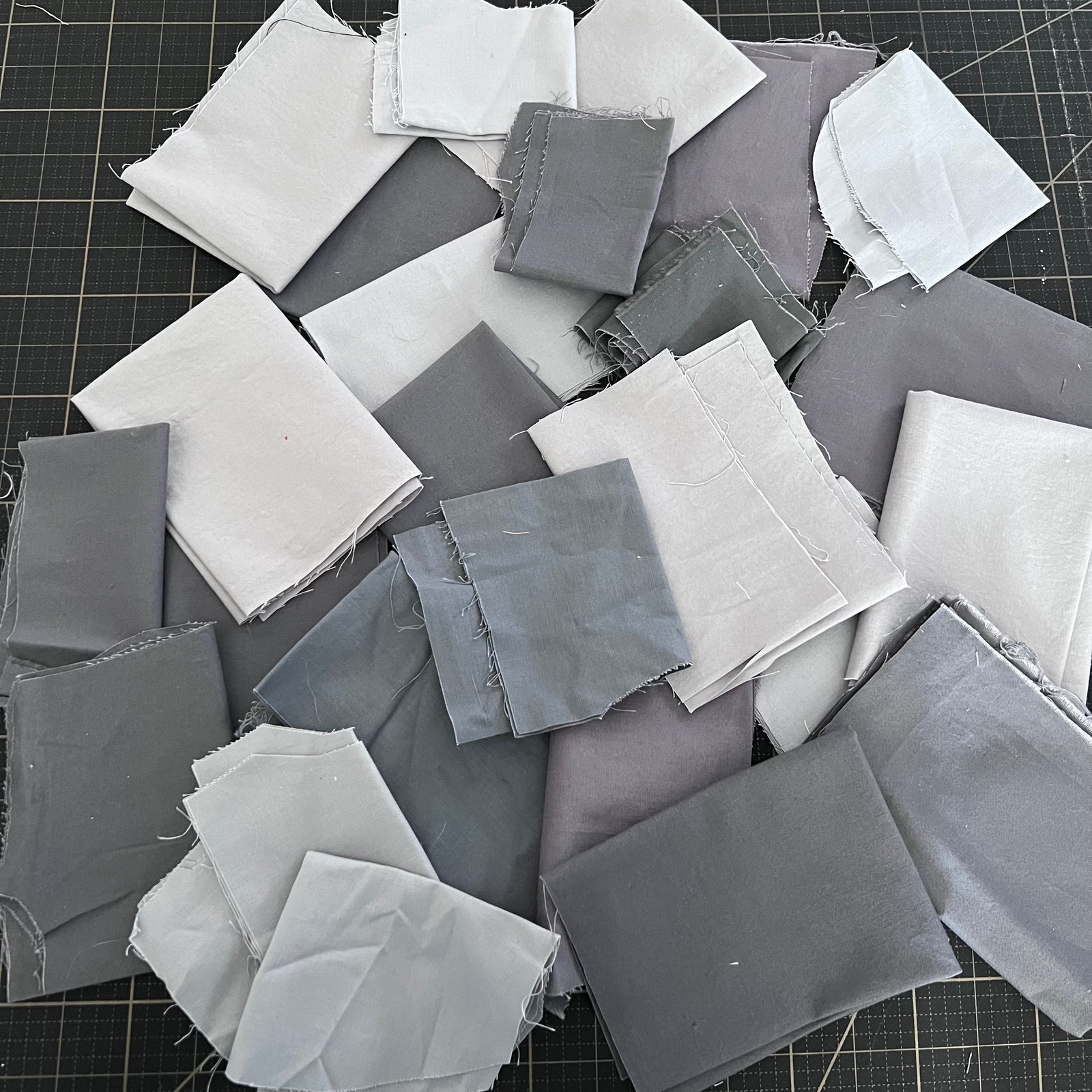 Grey Solid Fabric Scrap Bundle No. 1 - 9 oz.