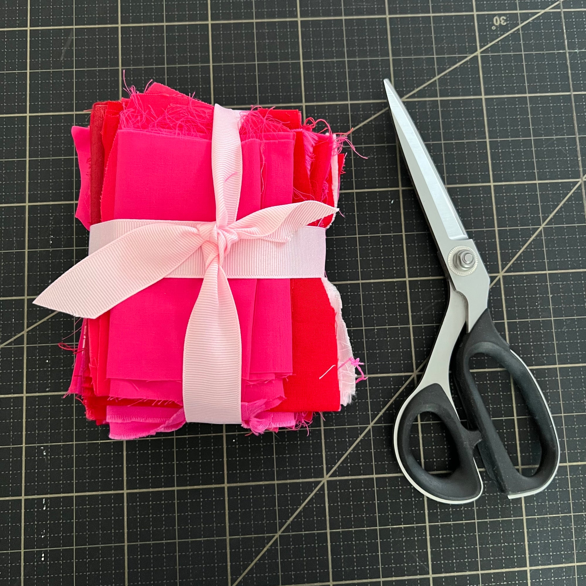 Red + Pink Solids Fabric Scrap Bundle No. 1 - 9 oz.