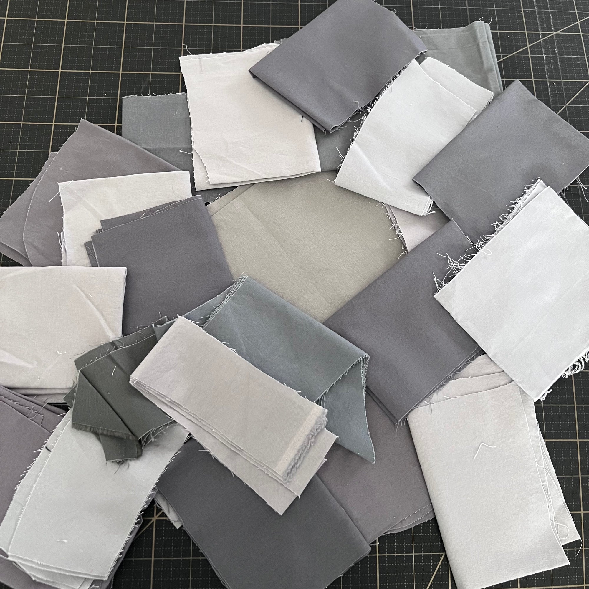 Grey Solid Fabric Scrap Bundle No. 3 - 9 oz.